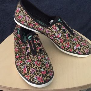 Keds Slip-on Floral Leopard Print Flat
